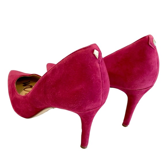 Sam Edelman Hot Pink Sexy Suede Stiletto Pumps for Work or Formal Wear Size 6 - Picture 3 of 10